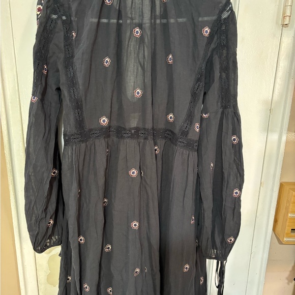 FREE PEOPLE BLUE Floral Embroidered Maxi Dress WITH BODY SUIT UNDERNEATH. - Picture 11 of 16